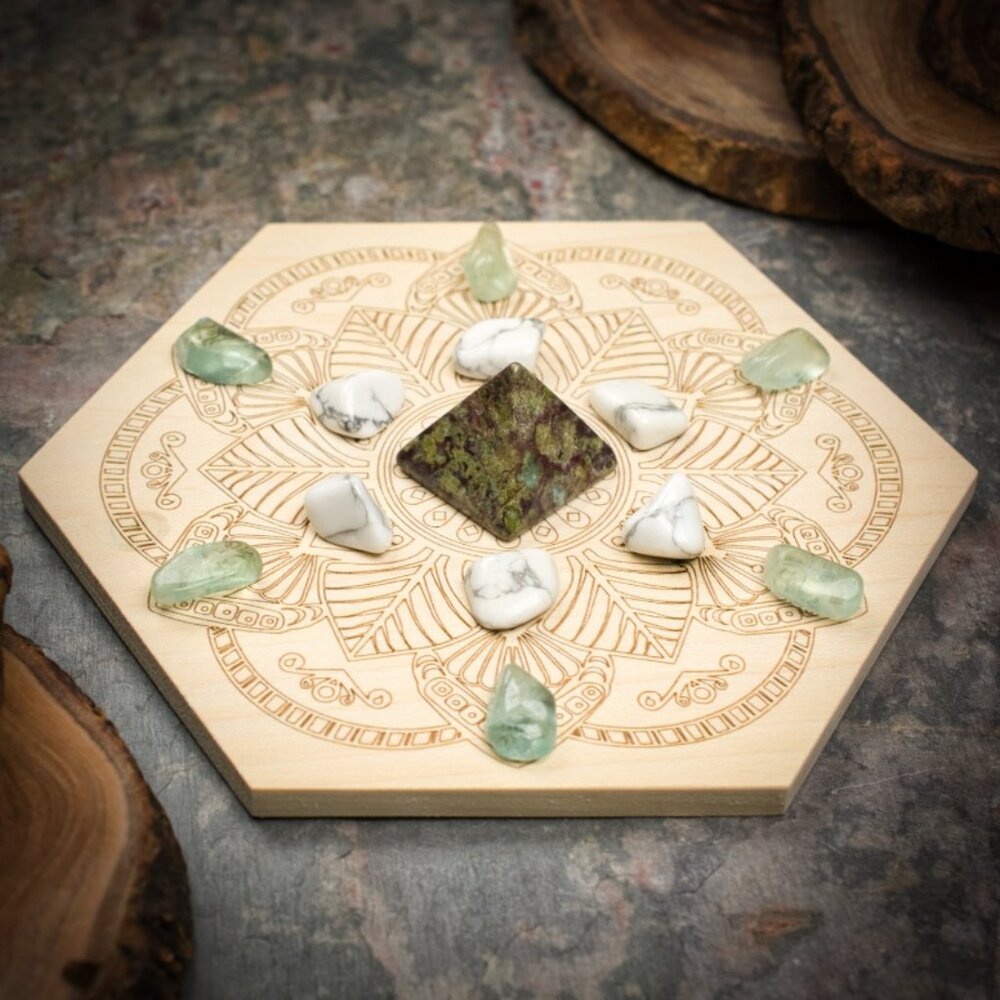 Strengthen Spiritual Power Mini Crystal Grid Set - Your choice of Grid Board